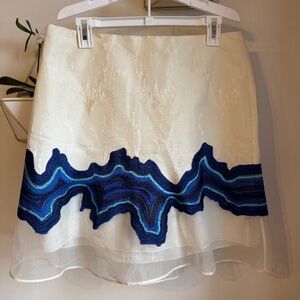 3.1 Phillip Lim Blue Geode Embroidered Skirt size 10